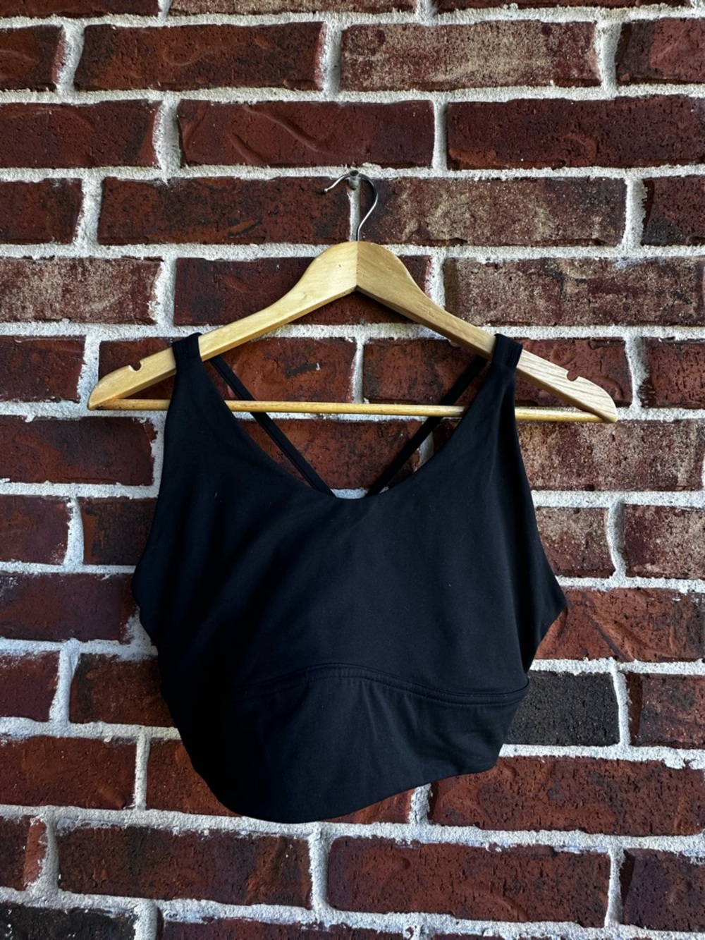 lululemon athletica Black Cropped Sports Bra with Strappy Back